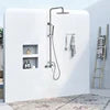 Wall Mounted Outdoor Shower Set Mixer System Brushed Gold Brass Dual Handle 10-Inch Rainfall Shower with Slide Bar for Pool