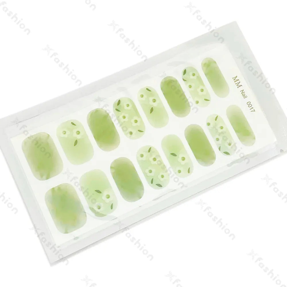 Hot Sale 16 Tips Solid Color Semi-Cured Gel Nail Stickers UV Light Durable Waterproof Long-Lasting Gel Nail Stickers Wholesale