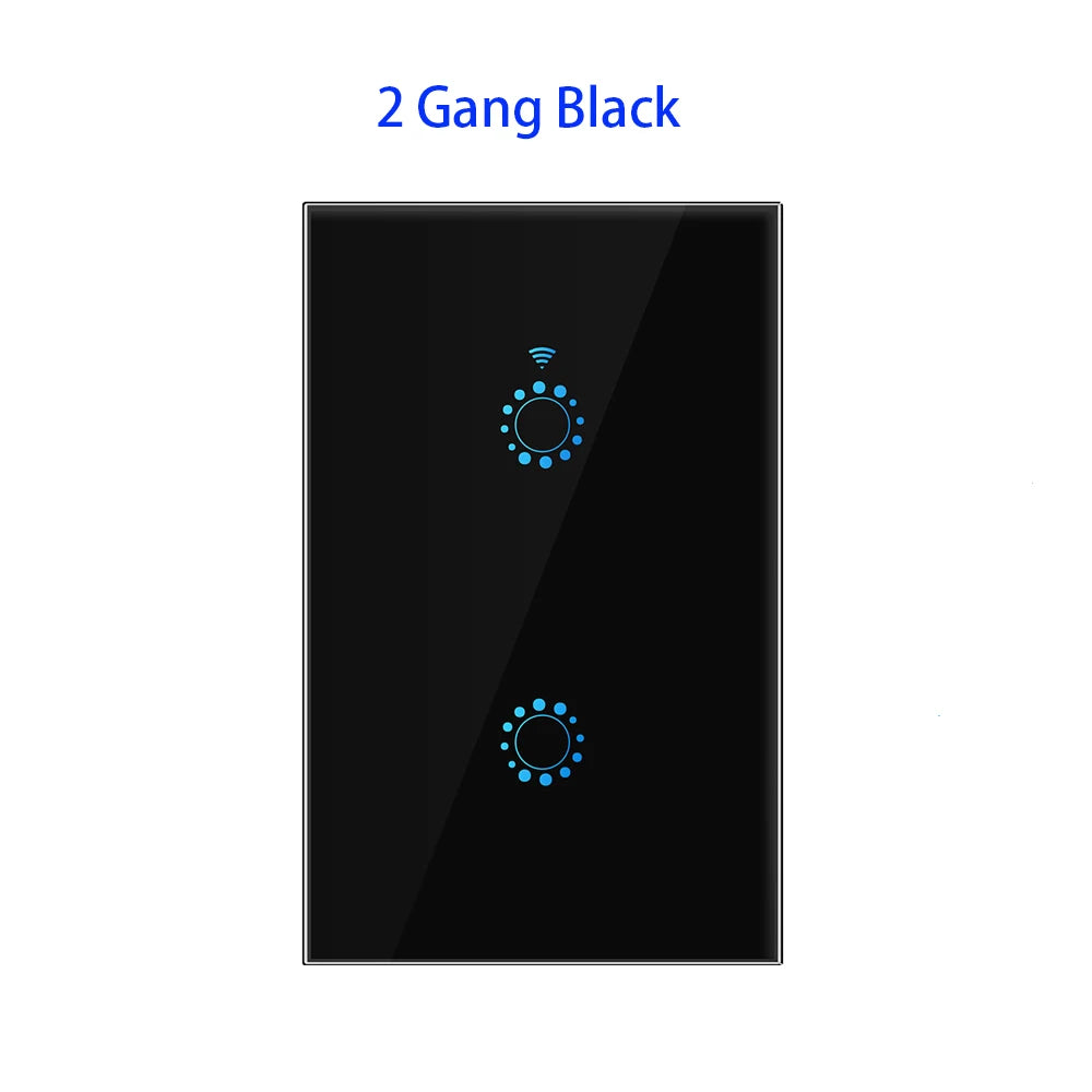 US Standard 1/2/3 Gang WiFi Smart LED Light Touch Switch Wall Panel Smart Home Switch Voice Control eWeLink Alexa