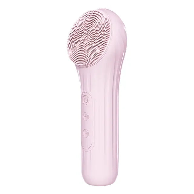 Facial Silicone Cleansing Brush - Rechargeable Electric Face Massager with Heating
