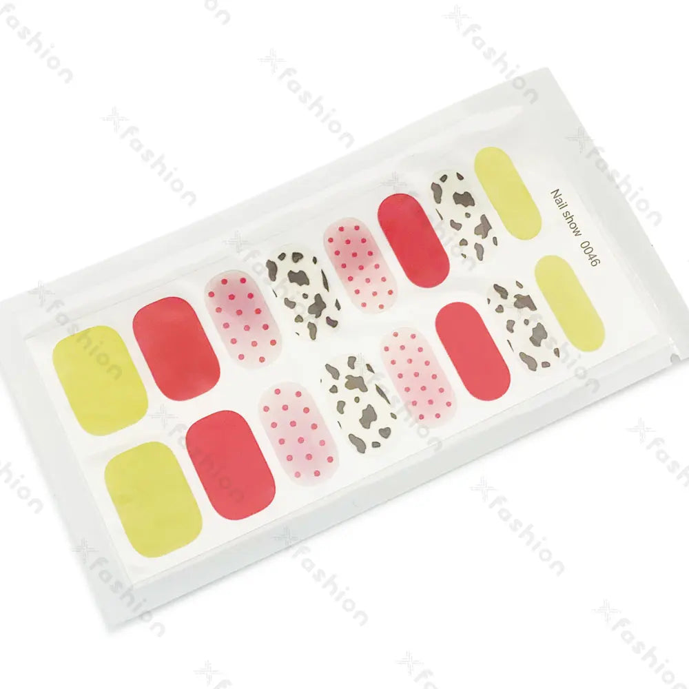 Hot Sale 16 Tips Solid Color Semi-Cured Gel Nail Stickers UV Light Durable Waterproof Long-Lasting Gel Nail Stickers Wholesale