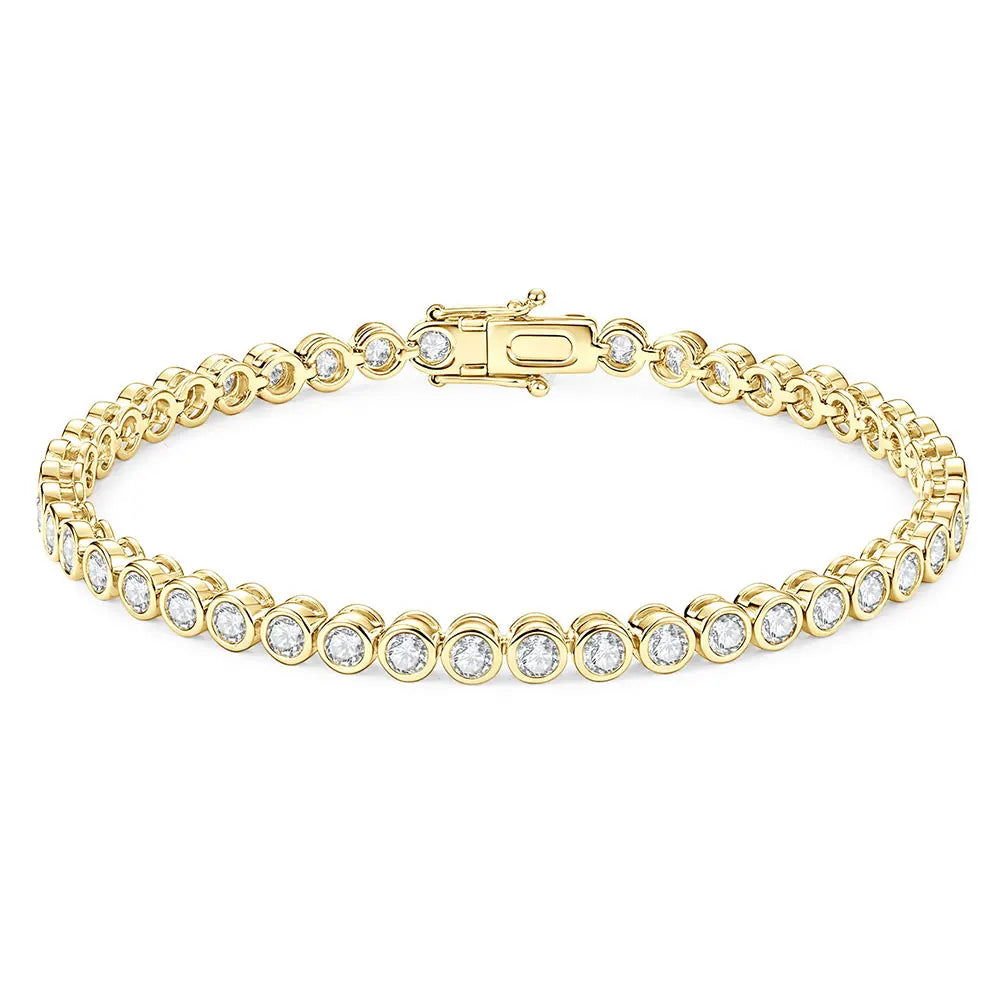 New Luxury Bracelets Bangles 14K Gold Filled Moissanite Fashion Single-Strap for Unisex Moissanite Tennis Bracelet Wedding Gift
