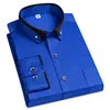 2025 New Men's Contrast Collar Elastic Long Sleeve Shirt Business Casual Comfortable Non-Ironing Shirt
