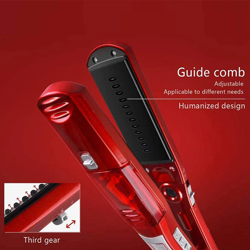 Portable 2 in 1  Flat Iron Steam Care Hair Straightener Steam and Dry Iron Hair Straighteners