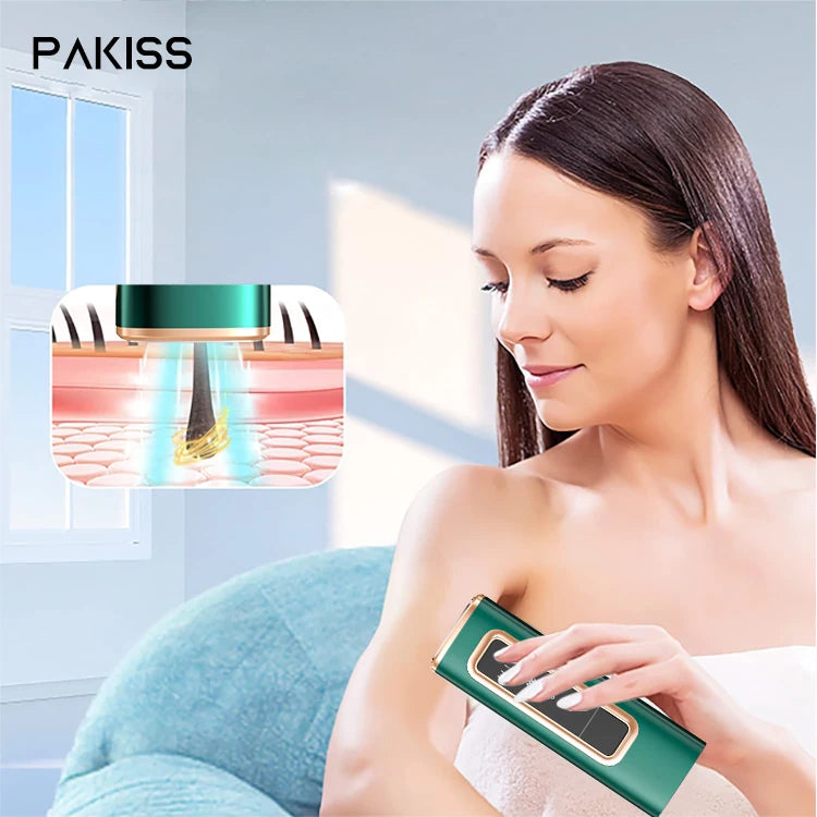 PAKISS Fast Shipping 3 Days, Ice Cooling System IPL Hair Removal Machine, 5 Energy Levels & Skin Sensor