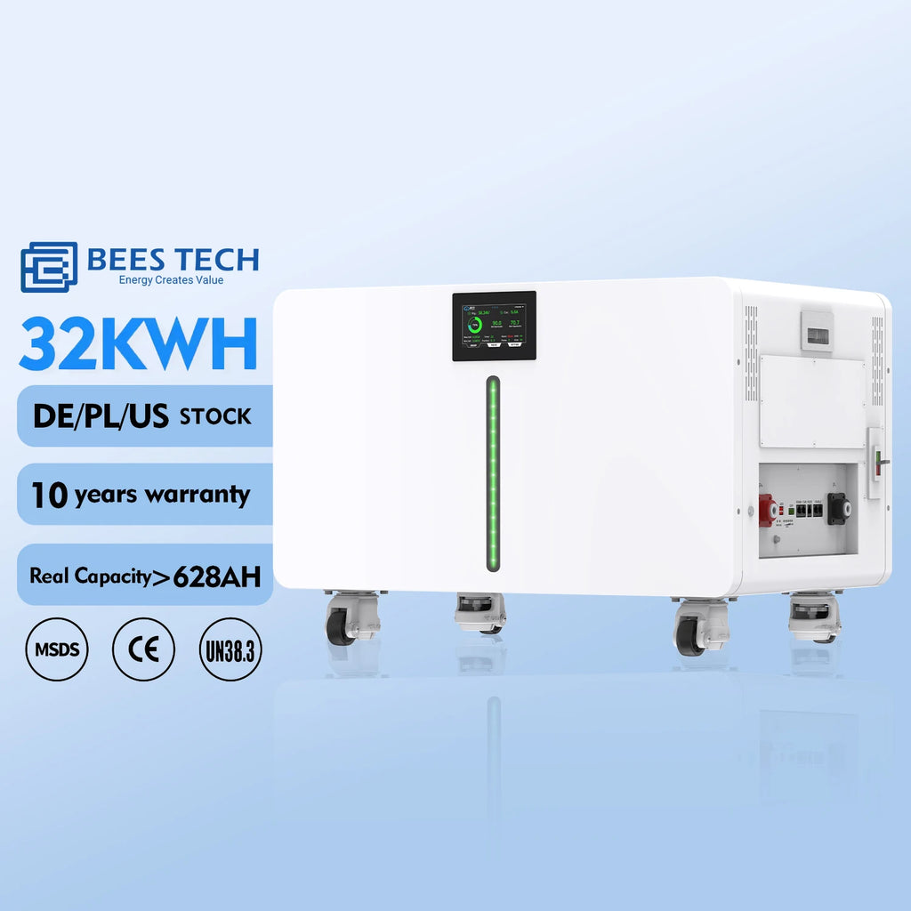 51.2V 628Ah 32kWh 11000 Cycles 30KWh Mobile Lifepo4 Lithium Solar Battery Floor Mounted Home Energy Storage Battery