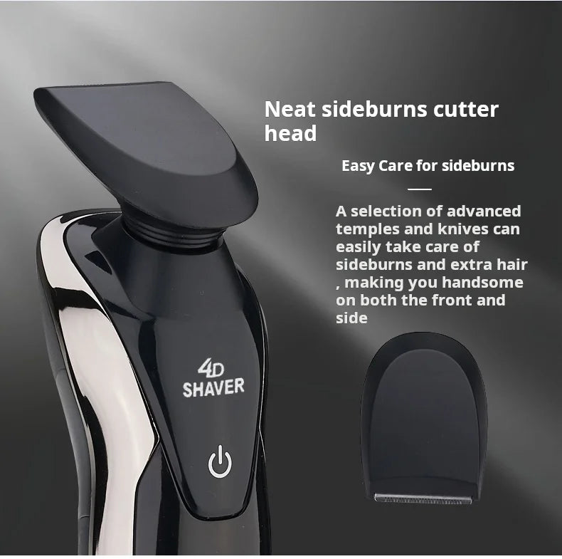 MENGLI RQ9001 Men's 4D Multifunctional Rotary Electric Shaver USB Rechargeable Triple Blade Waterproof IPX5 Face Shaving