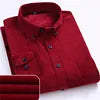 Plus Size 6xl Autumn/winter Warm Quality 100%cotton Corduroy Long Sleeved Button Collar Smart Casual Shirts for Men Comfortable