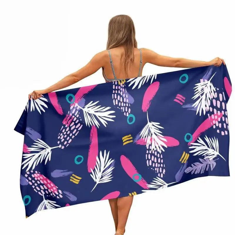 Wholesale 75*150CM Quick Dry Large Bath Towel Sand Free Towel Beach Cotton Microfiber Beach Towel With Logo Custom Print