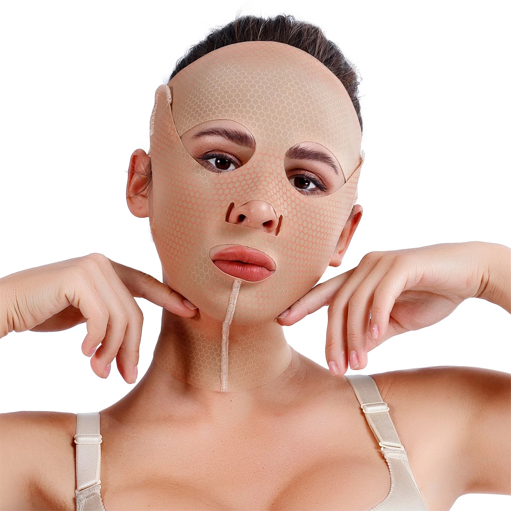Cost-effective Surgery-free Instant V-face One-piece Full-face Carving Spandex Facial Sheath Girdle Face Shaping Belt Firm