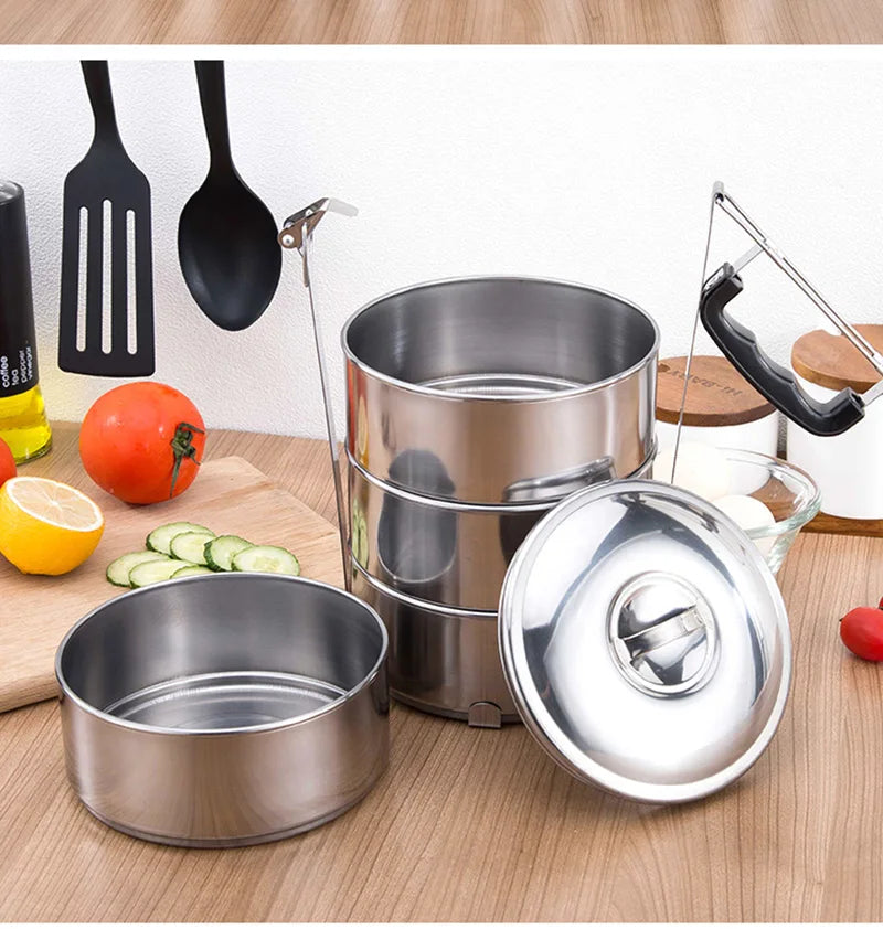 Multi-layer Stainless Steel Lunch Box Large Capacity Adult Camping Bento Box Kids Worker Portable Meal Food Containers BPA free
