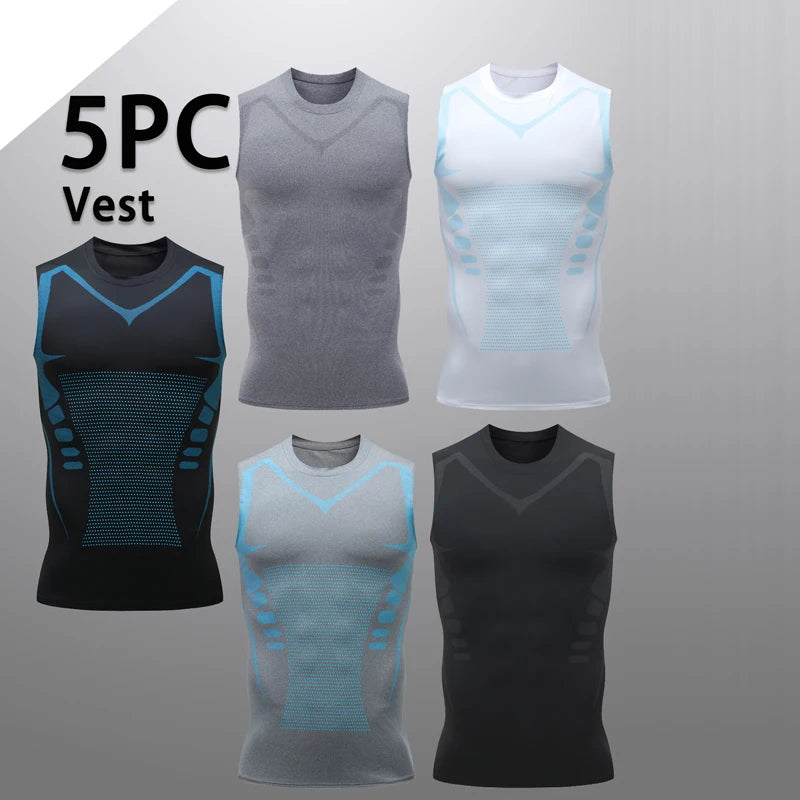 USA Warehouse 5 Pack Men's Athletic Compression Shirts Sleeveless Tight Workout Tank Tops Sports Base Layer Running Basketball