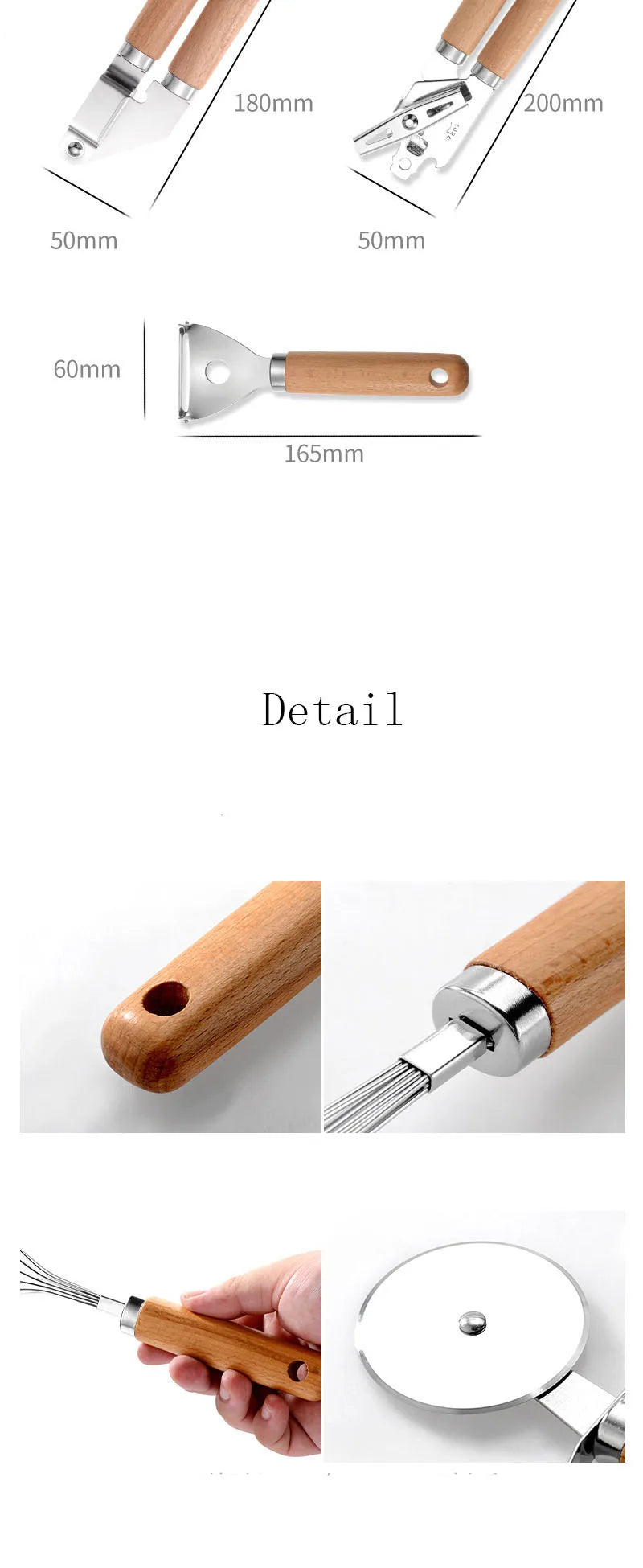 9 pcs Kitchen Gadgets & Kitchen Tool Gift Set Kitchen Tools and Gadget Set Stainless Steel Utensils set with Wood handle