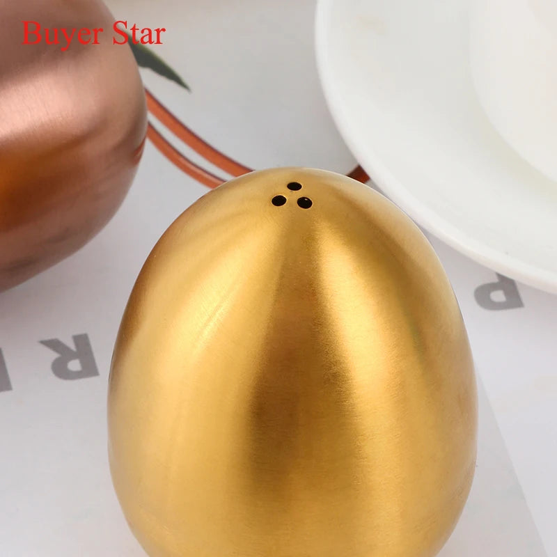 Gold Egg shape Spice Jar Set Stainless Steel Spice Tins Spice Storage Container kitchen Seasoning Sprays Tools Pepper Shakers