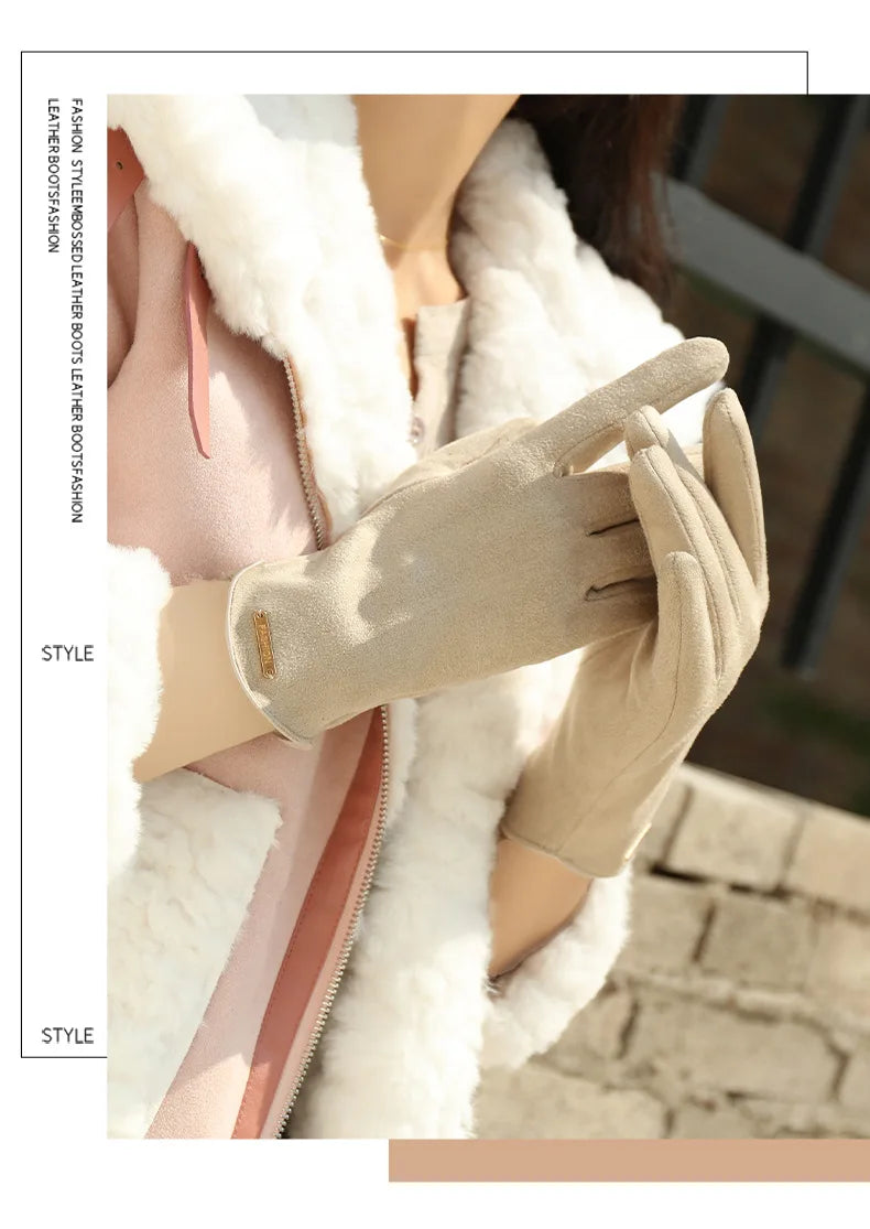New Grace Fashion Lady Gloves Women Winter Vintage Touch Screen Driving Keep Warm Windproof Glove Mittens Dropshiping G072