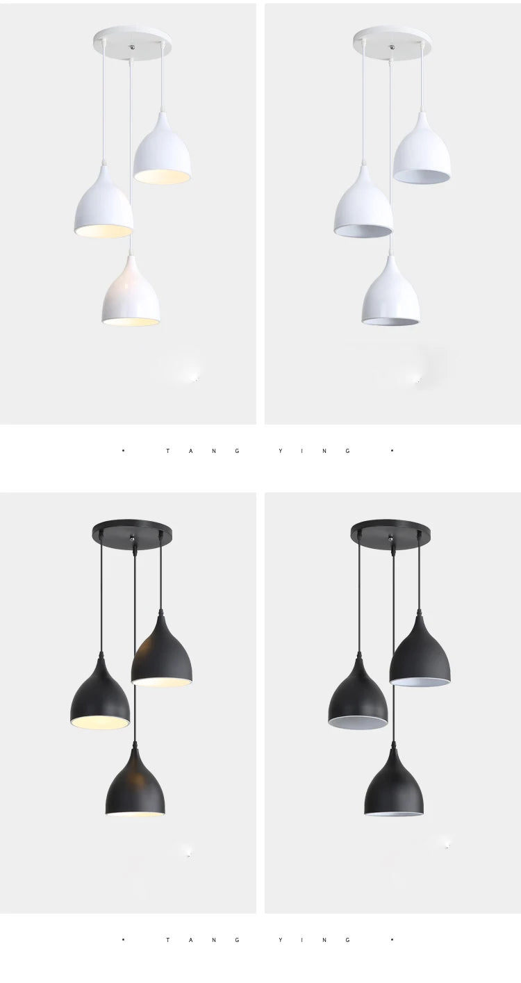 Modern Pendant Lamp  E27 Pendant Lights For Dinning Bedroom Restaurant Hanging Lamp Nordic Aluminum Lampshade LED Kitchen Light