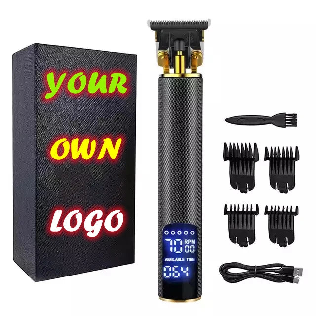 Customization Logo 7000RPM USB Rechargeable Barber LCD Machine Hair Cutting Beard Trimmer for Men Haircut Hair Trimmers Custom