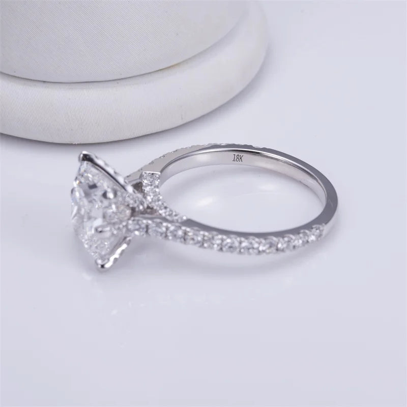 IGI 14K 18K  CVD High Quality Princess Cut Lab Grown Diamond Couple & Stackable Rings Wedding Jewelry Ring