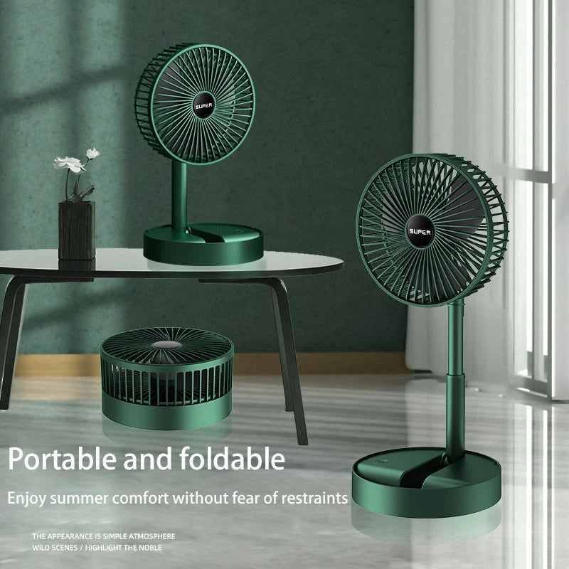 Mini Plug-in Chargeable Folding Desktop Fan for Home Office Outdoor & Car Use-Plastic Computer-Controlled with Battery Option
