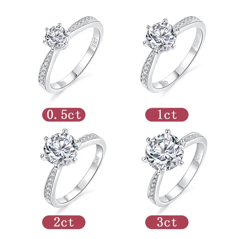 Starsgem 925 Sterling Silver D VVS1 Moissanite Gemstone Engagement Rings for Women