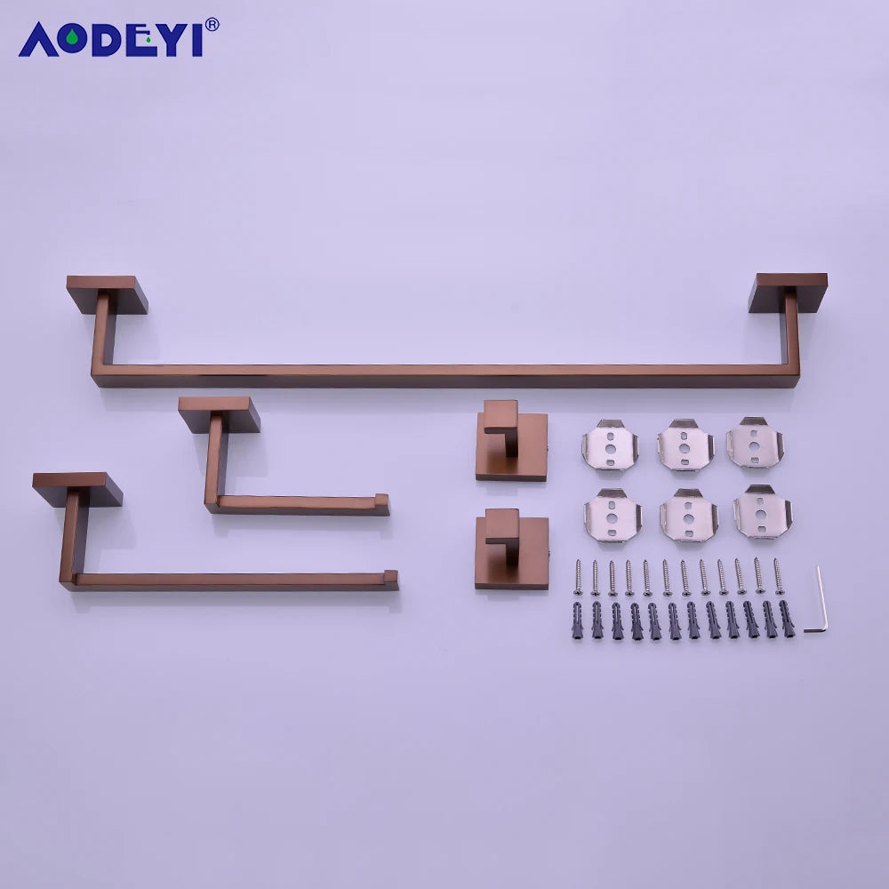 Bathroom Accessories Toilet Paper Holder Brushed Rose Gold Towel Hooks Stainless Steel Bedroom Wall Mount Bath Hardware Sets