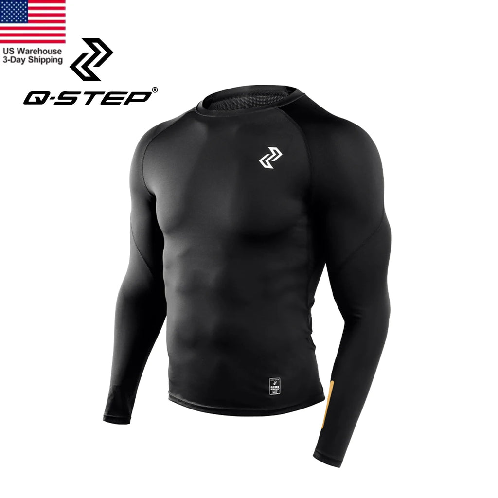 Men's Long Sleeve Winter Compression Top Quick-Drying Fleece-Lined High Elasticity for Basketball Fitness Sports Training