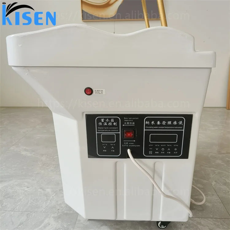 Kisen Salon Furniture Hair Washing Portable Shampoo Sink With Water Tanks SPA Head Water Therapy for Thai Massage Beauty Bed
