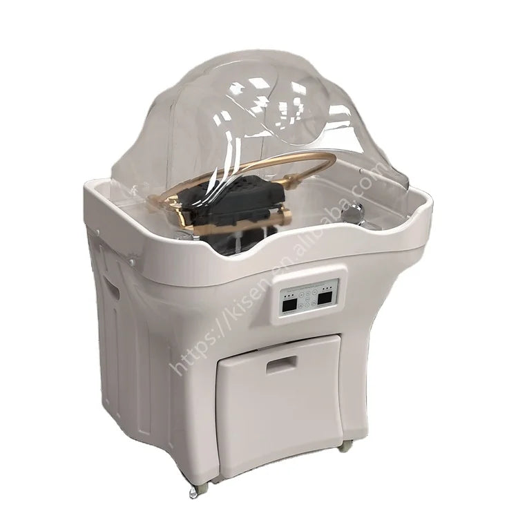 KISEN Portable Massage Shampoo Basin Pipeless Head Spa Equipment with Water Therapy Mobile Washing Bowl for Salon Use