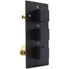 For Brass Bathroom Shower Mixing Valve Triple Handle 3-Way Thermostatic Water Diverter Temperature Control Brushed Rain
