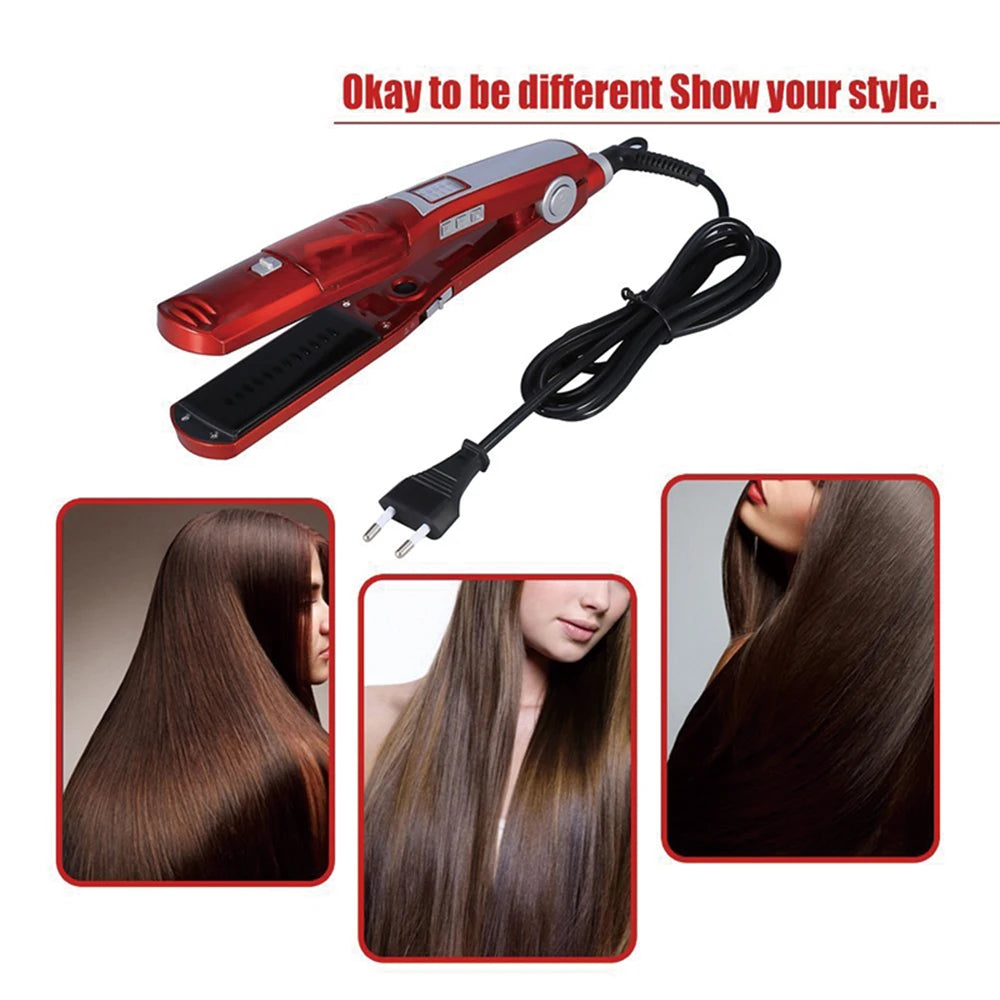 Portable 2 in 1  Flat Iron Steam Care Hair Straightener Steam and Dry Iron Hair Straighteners