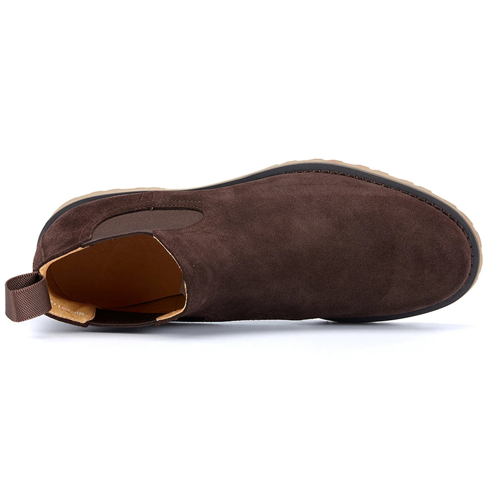 High Quality Classic British Chelsea Boots Cow Suede Chelsea Shoes Men's New Boots Leather High Top Short Boots for Men