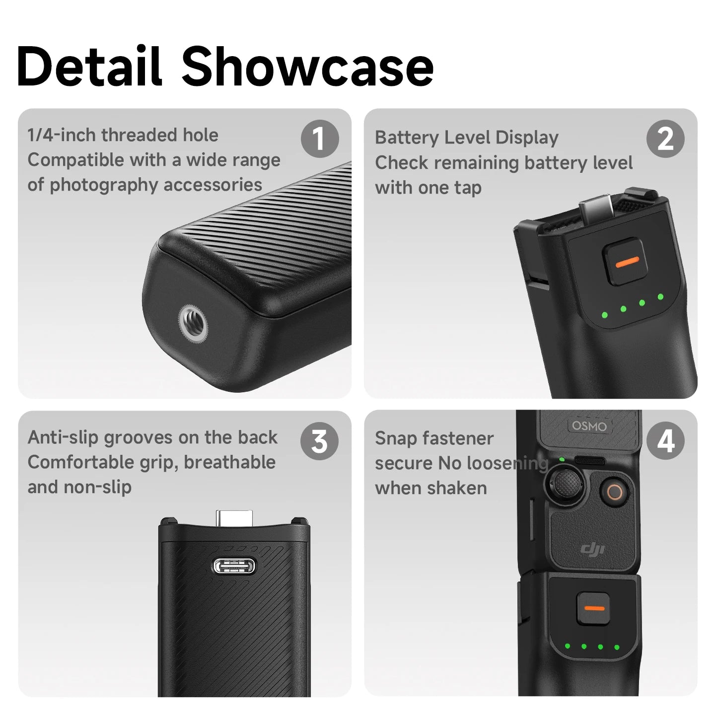 LKTOP for  Compatible Plastic Pocket Camera Accessory Power Bank Extended-Use Handle Youth Edition