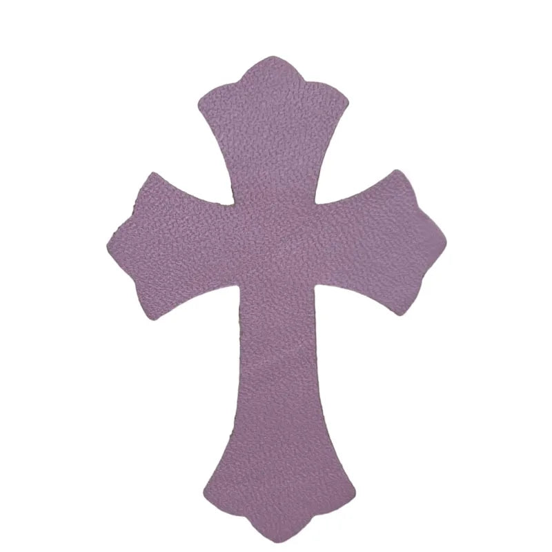 4.5*6.5cm Sheepskin Leather Patch With Cross Shaped Leather Label Genuine Leather DIY With Multiple Colors-106-182