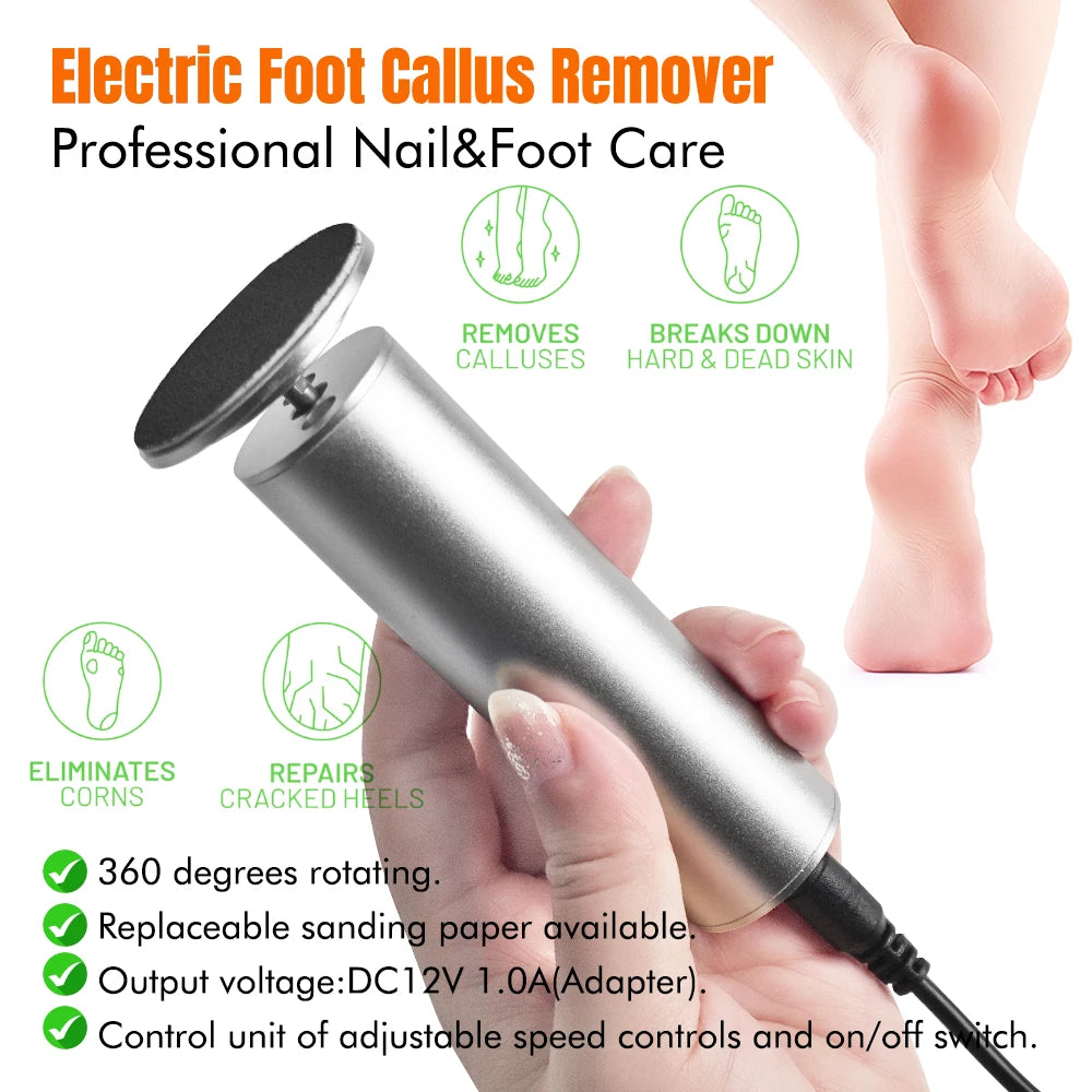 Adjustable Speed Foot Sander Pedicure Tool Dead Skin Scrubber Electric Foot Callus Remover