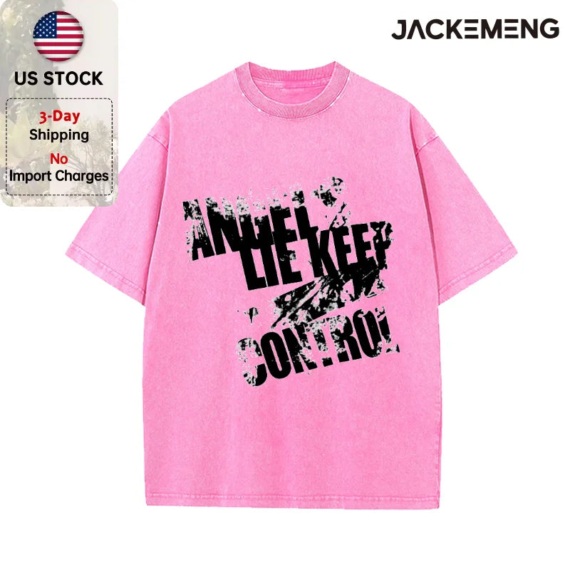 Oversized Washed Retro Gothic Graffiti Streetwear Print T Shirt USA Stock Wholesale Y2K Casual Tee