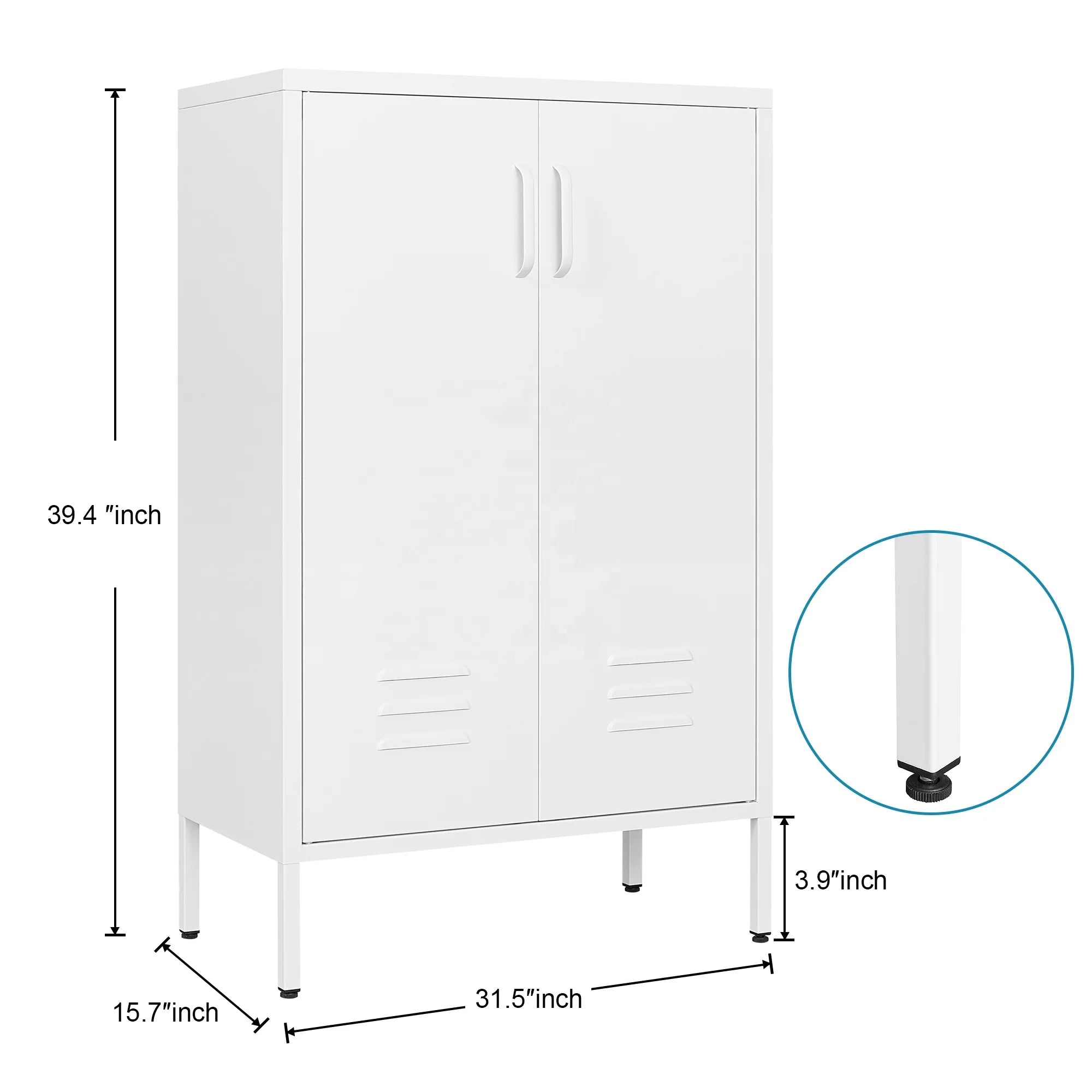 Hot Selling Home High Foot Metal Bookcase Single 2 Doors Cabinet Steel Storage Cabinet