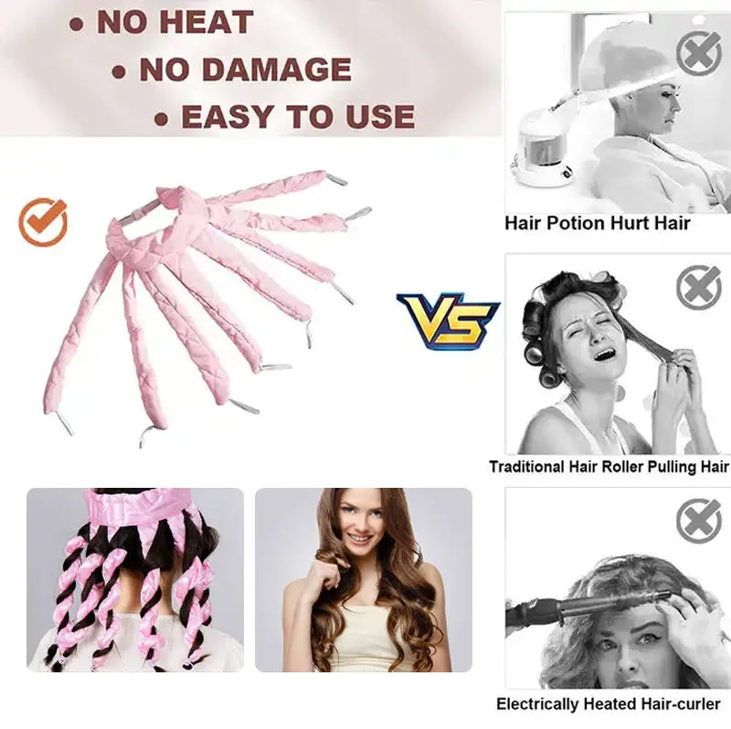 SENKA Heatless Curling Rod Headband Portable No Heat Hair Curler Headband Silk Heatless Hair Curler