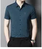 Liu Ming Summer Fashion Casual Men's Tops Shirts Single Breasted Solid Color Short Sleeve With Turn-Down Collar