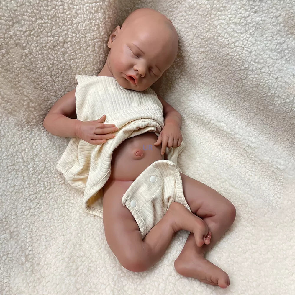 DIY Painted Silicone Reborn Baby Dolls 17" Open Mouth Newborn Dolls Washable Silicone Dolls As Artist Collection