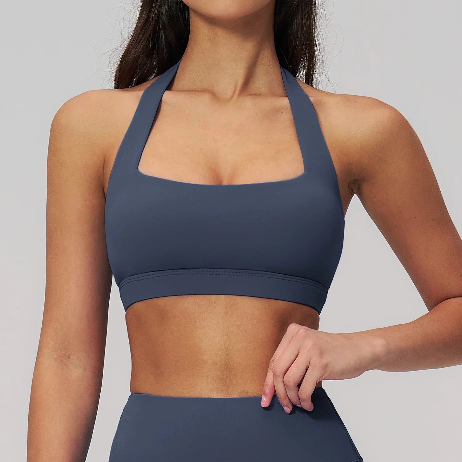 Backless Yoga Suit Halter Neck Tight Quick-drying Fitness Suit High-intensity Sports Suit Female