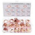 280pcs Copper Washers Copper Sealing Washer 12 Sizes Assorted Solid Copper Crush Washers Seal Flat Ring Set with Case