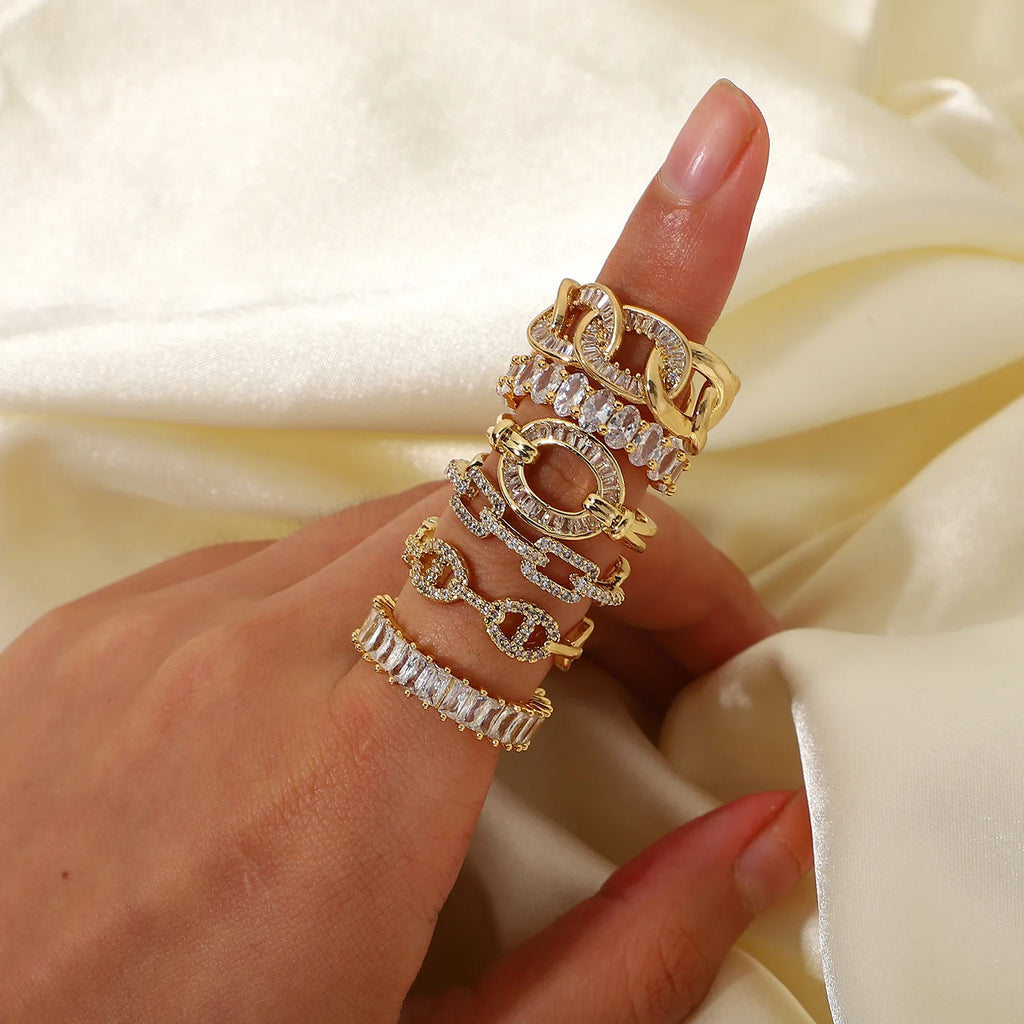 YW High Quality New Style Jewelry Zircon Ring Opening Retro Wholesale Rings for Women