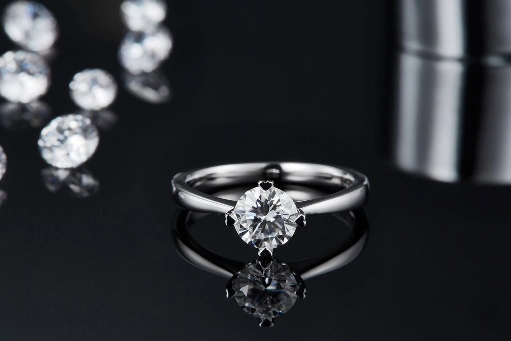 Hailer Engagement Ring with Moissanite Diamond Jewelry Rings for Women