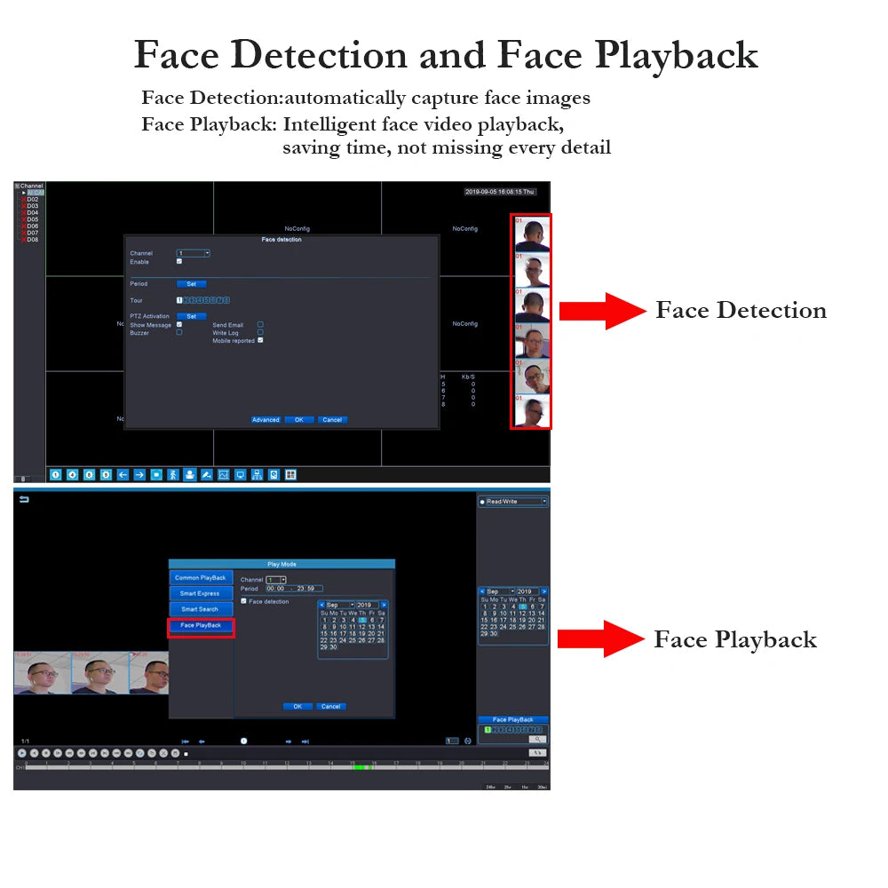 Gadinan 4K 8MP 4/8CH POE NVR Face Detection Network Video Recorder H.265+ 24/7 Recording IP Camera P2P System iCSee XMEye
