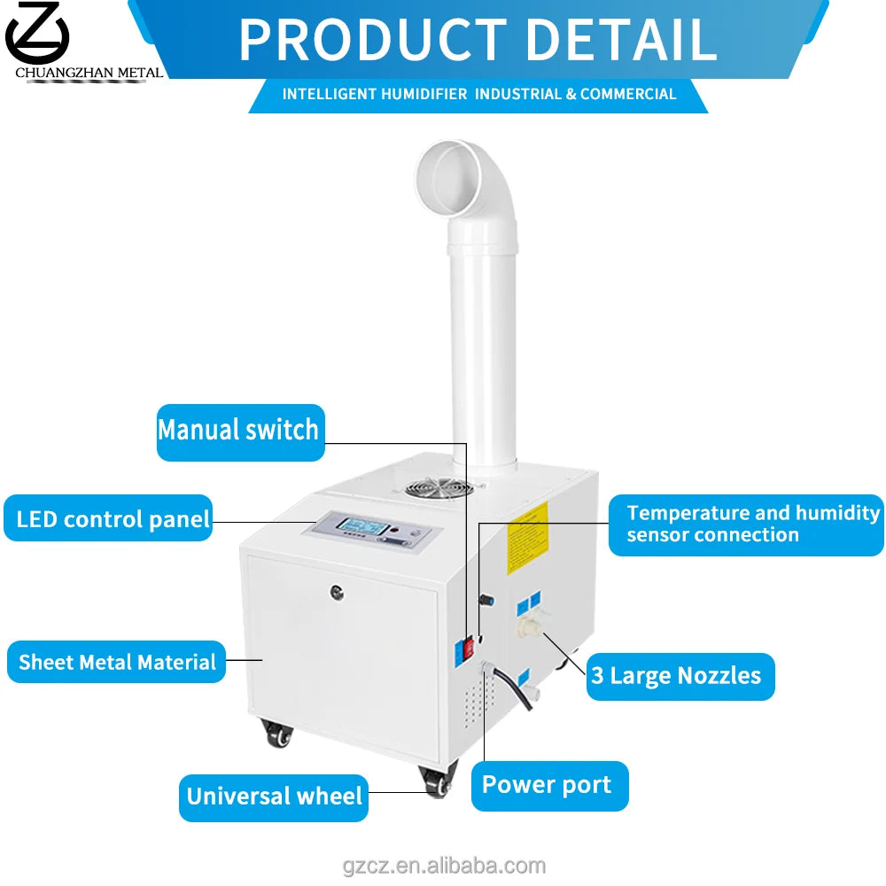 Industrial Humidifier with Intelligent Constant Humidity&24hTiming,3000ml/h Highest Mist Output Commercial Humidifier