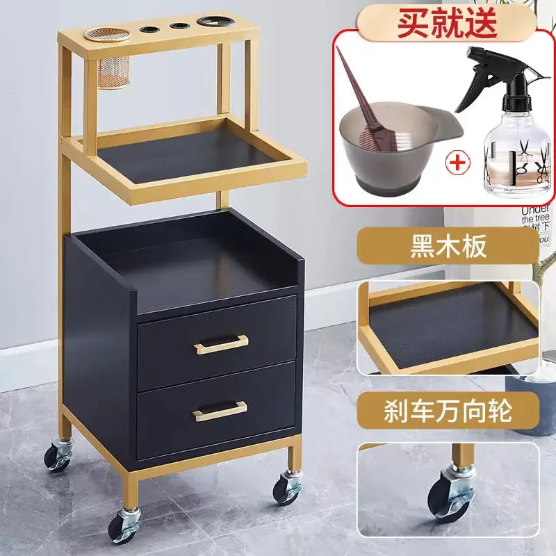 Modern Multifunctional Barber Shop Cabinet Hairdresser Tool Table with Multi-Layer Storage Rack Salon Furniture for Bedroom
