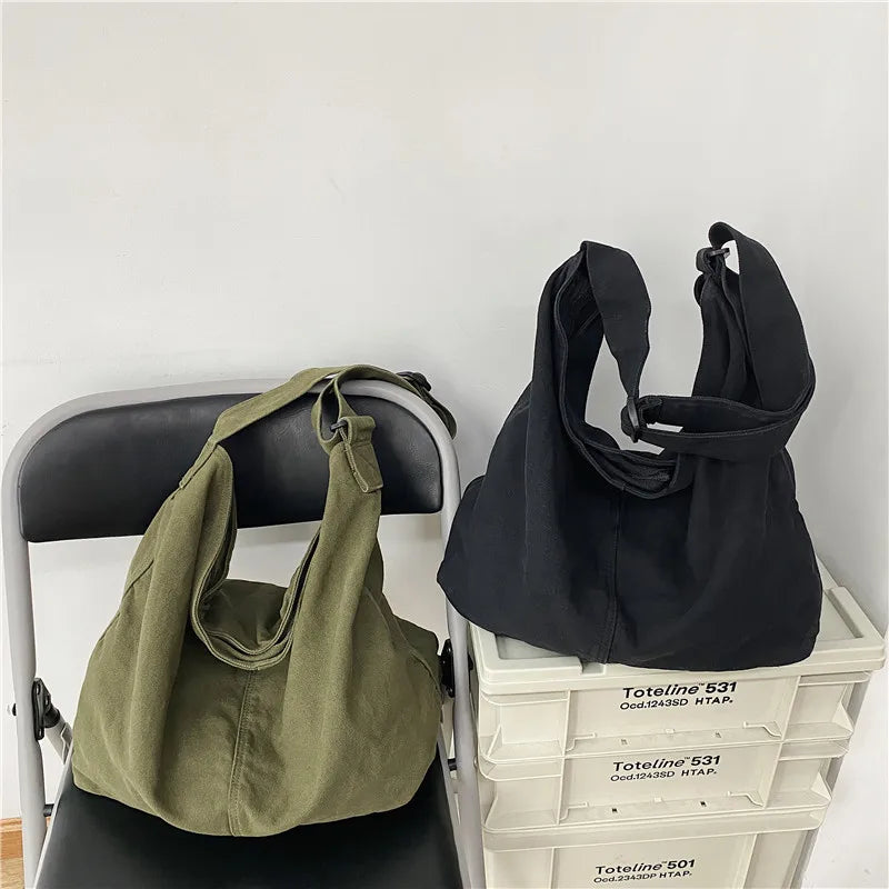 HOCODO New Bags for Women 2022 Canvas Shoulder Bag Fashion Large Capacity Handbags Female Casual Travel Bags Soft Crossbody Bags