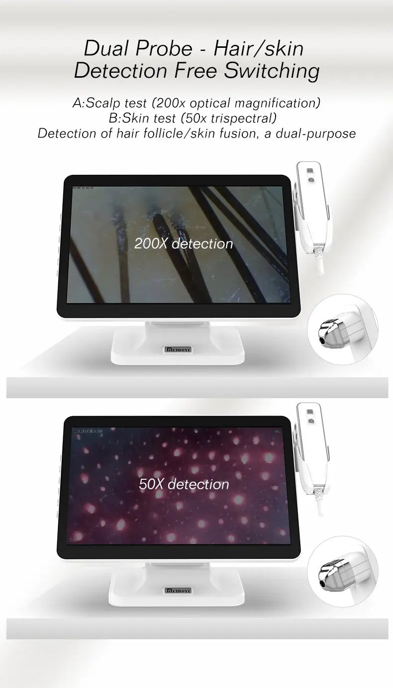 Meiboyi Skin Analysis Machine with Intelligent Customer Management System/128G RAM/ Touchscreen Scalp Scanner for Beauty  Home