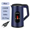 Electric Kettle Thermal Insulation Automatic Power-Off 2.2L Capacity 1000-1500W Stainless Steel Engineering Plastics