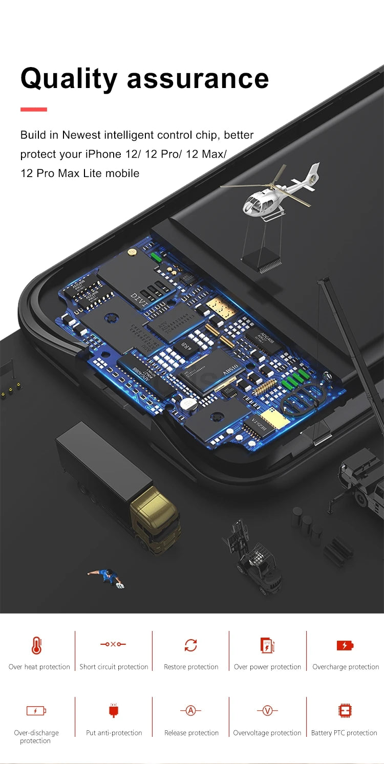 Battery Charger Cases For iPhone 13 Pro Max Power bank Case For iPhone 13 Mini Extenal Battery PowerBank charging Cove Capa